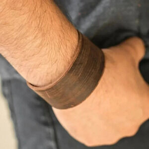 New Distressed Brown Leather Men Unisex Casual Wrap Bracelet